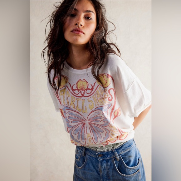 Free People Tops - FREE PEOPLE WE THE FREE Spring Showers Tee T-Shirt XS Oversized